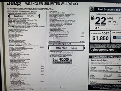 2021 Jeep Wrangler Unlimited Willys