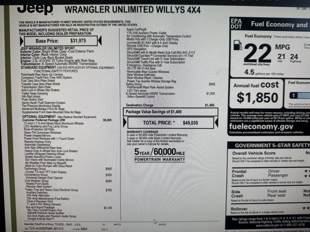 2021 Jeep Wrangler Unlimited Willys