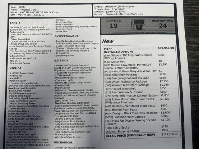 2020 Mercedes-Benz AMG® GT AMG® GT 53